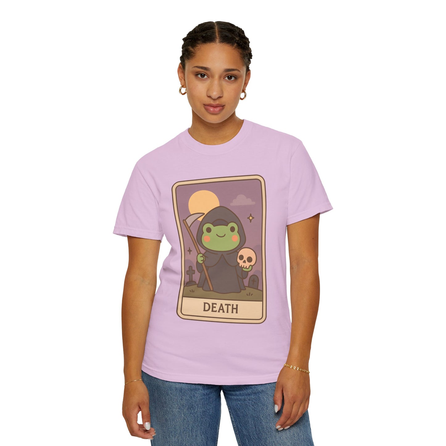 Unisex Garment-Dyed T-Shirt | Adorable Graphic T-shirt | Tarotoads! - “Death"