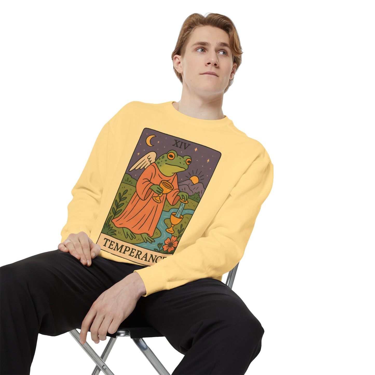 Cozy Tarotoads "Temperance" Unisex Sweatshirt | Adorable Casual Wear, Astrology Apparel, Unique Gift for Tarot Lovers