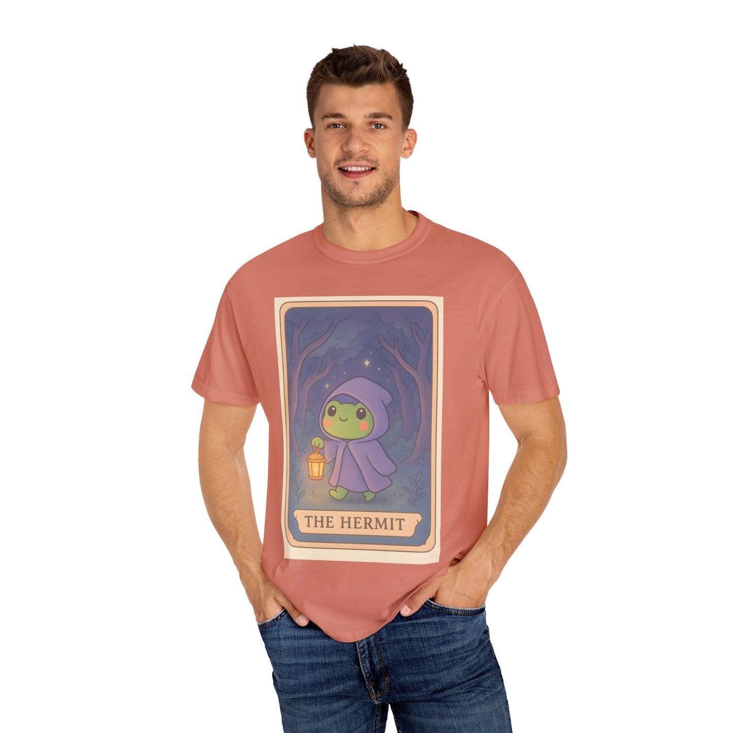 Unisex Garment-Dyed T-Shirt | Adorable Graphic T-shirt | Tarotoads! - “The Hermit"