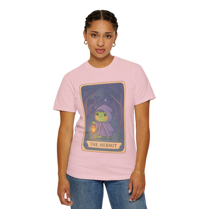 Cute Tarotoads "The Hermit" Unisex T-Shirt | Great for Halloween, Warm And Cozy, Great Gift Idea, Astrology Apparel, Unique Tarot Graphic T-Shirt, Good For Cold Weather