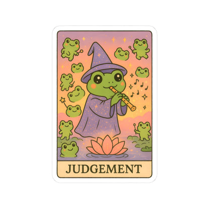 Whimsical Tarotoads! "Judgement" Kiss-Cut Sticker | Fun Outdoor Decor, Laptop Decals, Gift for Animal Lovers, Nature Enthusiasts, and Tarot Fans
