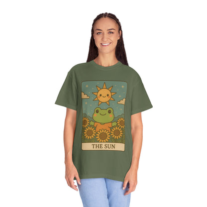 Cute Tarotoads "The Sun" Unisex T-Shirt | Great for Halloween, Warm And Cozy, Great Gift Idea, Astrology Apparel, Unique Tarot Graphic T-Shirt, Good For Cold Weather