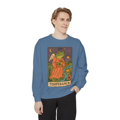 Cozy Tarotoads "Temperance" Unisex Sweatshirt | Adorable Casual Wear, Astrology Apparel, Unique Gift for Tarot Lovers