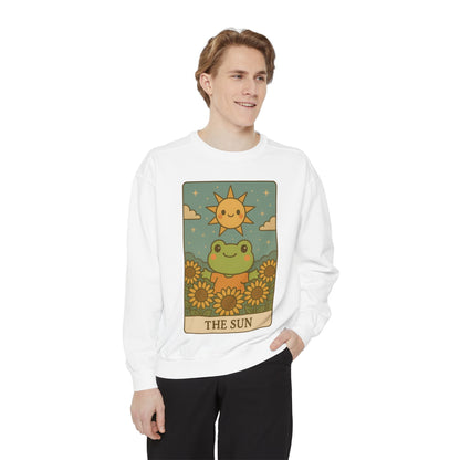 Cozy Tarotoads! "The Sun" Unisex Sweatshirt | Happy Frog Sun Sweatshirt, Unisex Pullover, Cozy Gift, Nature Lovers Apparel, Warm Fashion, Thoughtful Present