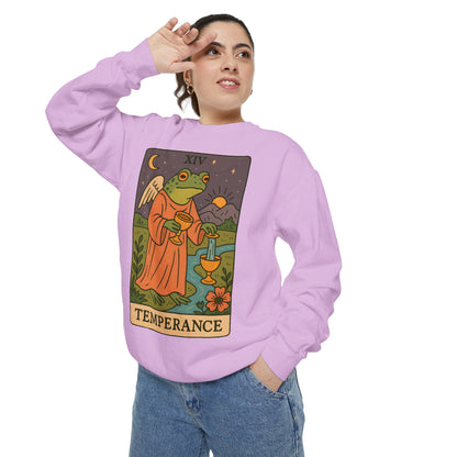 Cozy Tarotoads "Temperance" Unisex Sweatshirt | Adorable Casual Wear, Astrology Apparel, Unique Gift for Tarot Lovers