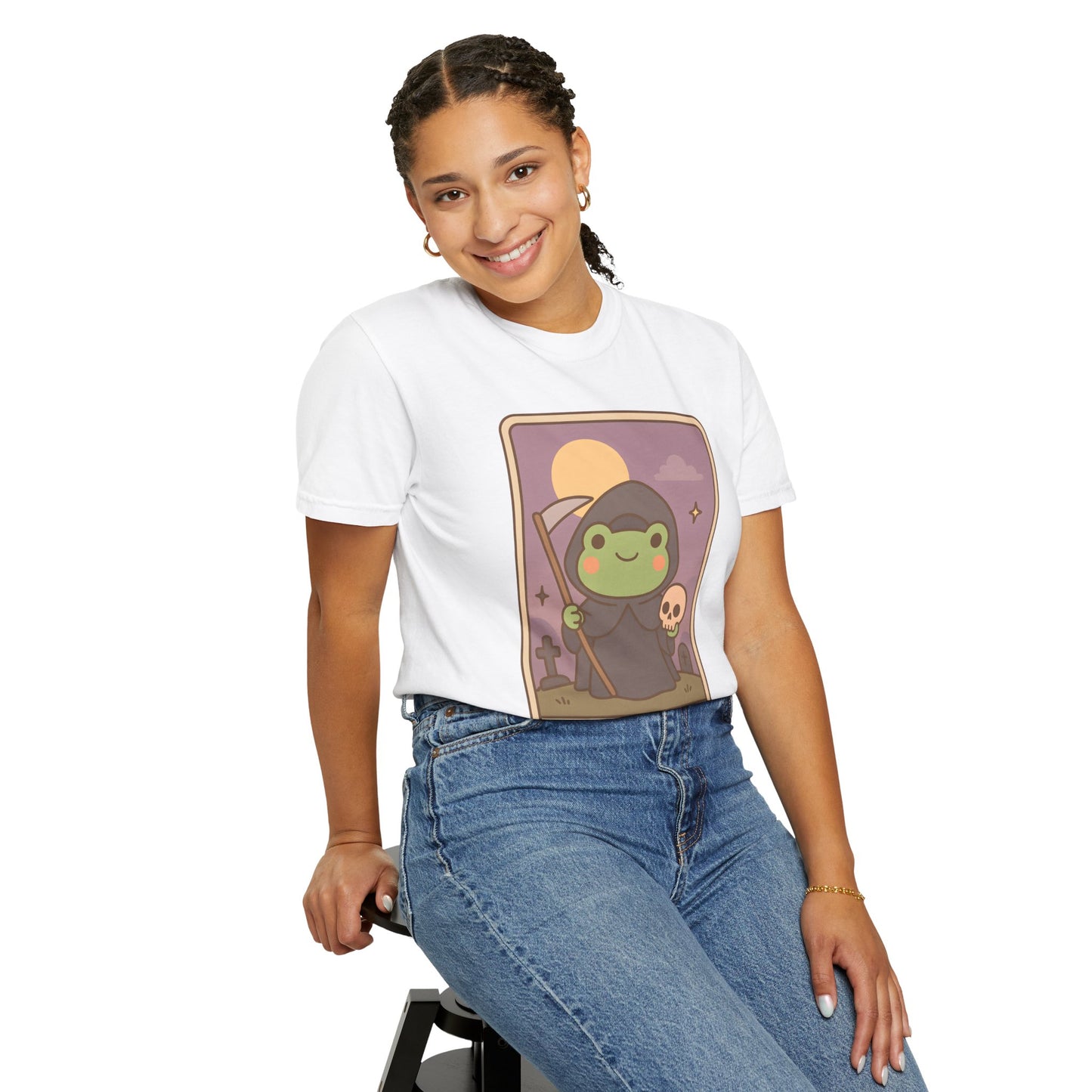 Unisex Garment-Dyed T-Shirt | Adorable Graphic T-shirt | Tarotoads! - “Death"