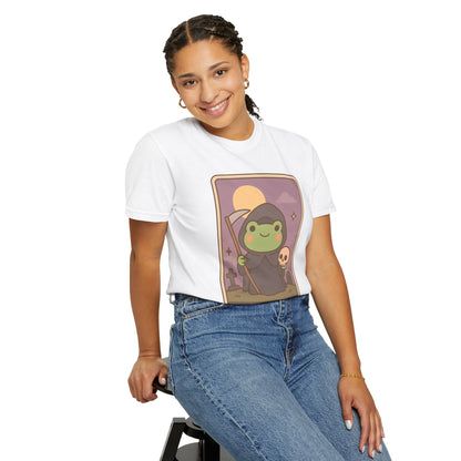 Unisex Garment-Dyed T-Shirt | Adorable Graphic T-shirt | Tarotoads! - “Death"
