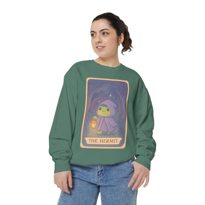 Cozy Tarotoads "The Hermit" Unisex Sweatshirt | Gift for Tarot Lovers, Astrology Apparel, Casual Everyday Wear