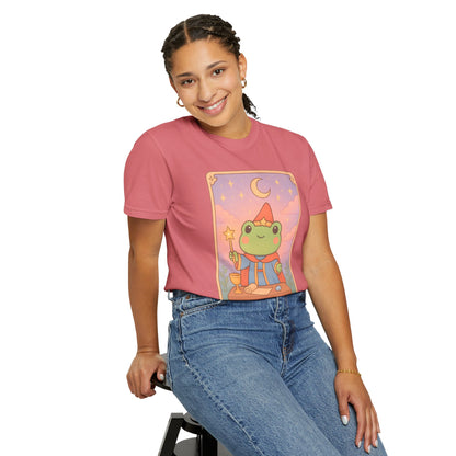 Unisex Garment-Dyed T-Shirt | Adorable Graphic T-shirt | Tarotoads! - “The Magician"