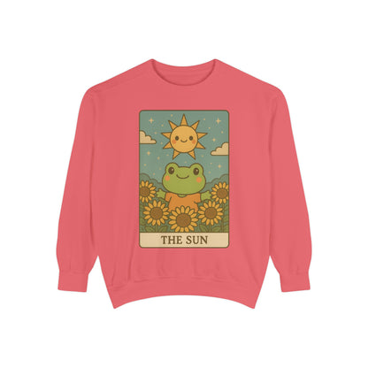 Cozy Tarotoads! "The Sun" Unisex Sweatshirt | Happy Frog Sun Sweatshirt, Unisex Pullover, Cozy Gift, Nature Lovers Apparel, Warm Fashion, Thoughtful Present