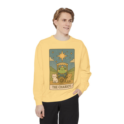 Cozy Tarotoads "The Chariot" Unisex Sweatshirt | Astrology Apparel, Perfect for Halloween, Gift for Friends Family, Great For Frog and Tarot Lovers, Great For Cold Weather