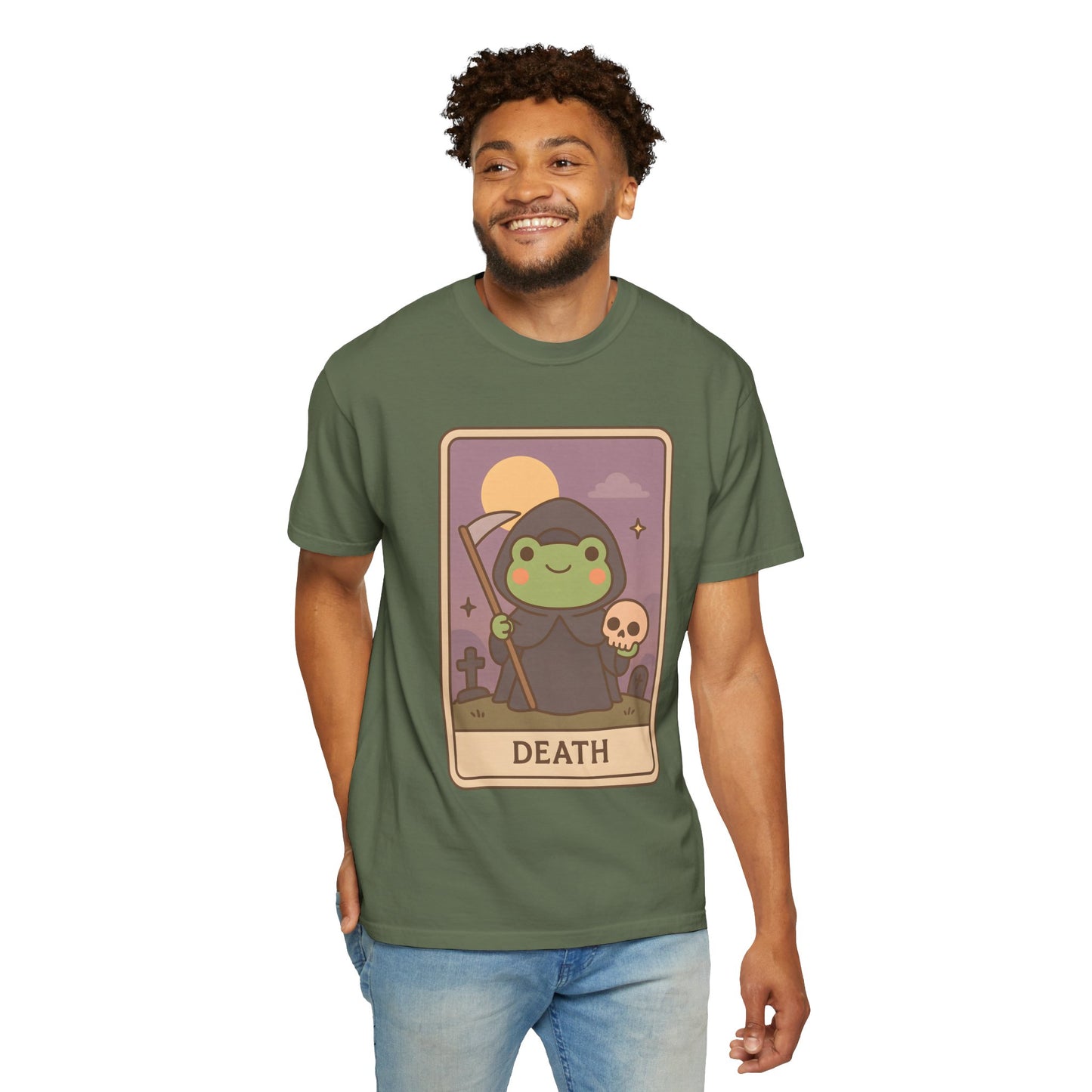 Unisex Garment-Dyed T-Shirt | Adorable Graphic T-shirt | Tarotoads! - “Death"