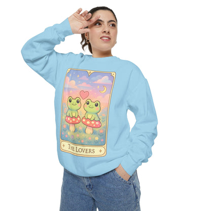 Cozy Tarotoads "The Lovers" Unisex Sweatshirt | Astrology Apparel, Perfect for Halloween, Gift for Friends Family, Great For Frog and Tarot Lovers, Great For Cold Weather