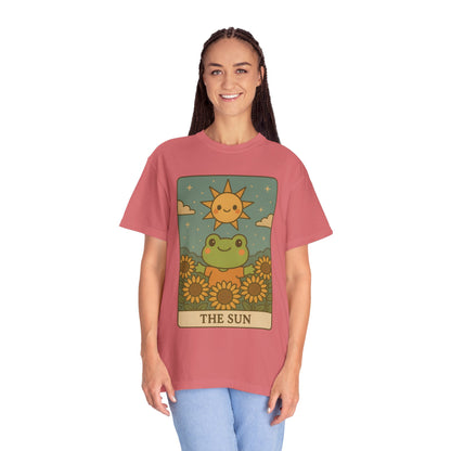 Cute Tarotoads "The Sun" Unisex T-Shirt | Great for Halloween, Warm And Cozy, Great Gift Idea, Astrology Apparel, Unique Tarot Graphic T-Shirt, Good For Cold Weather