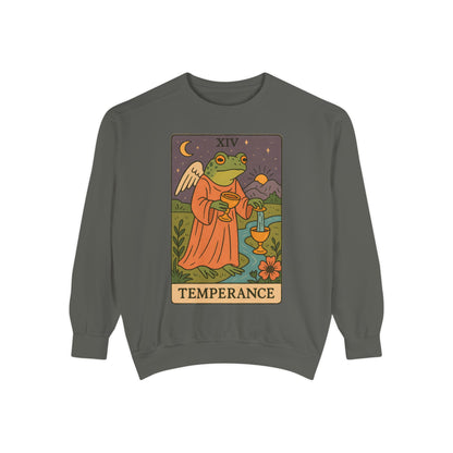 Cozy Tarotoads "Temperance" Unisex Sweatshirt | Adorable Casual Wear, Astrology Apparel, Unique Gift for Tarot Lovers