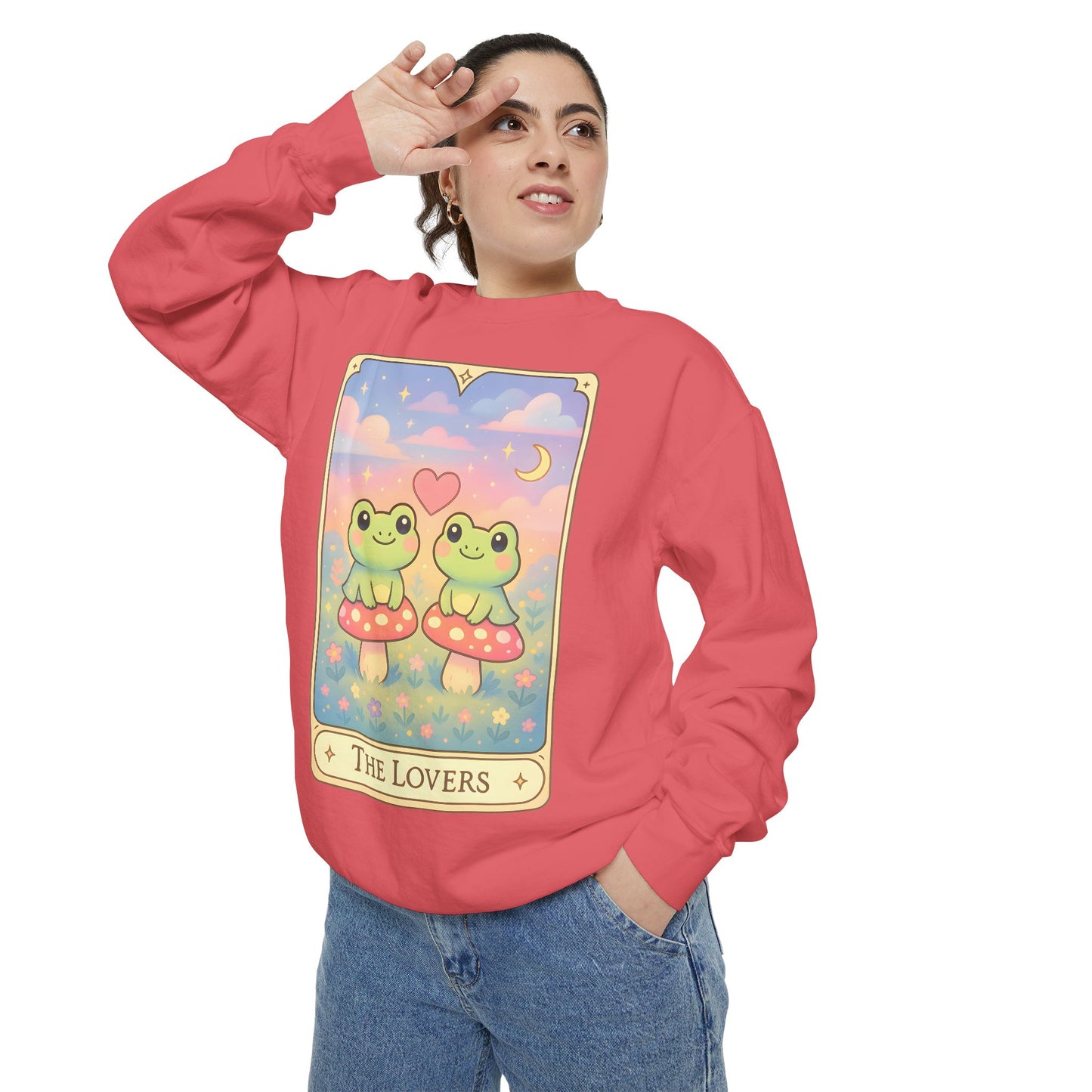 Cozy Tarotoads "The Lovers" Unisex Sweatshirt | Astrology Apparel, Perfect for Halloween, Gift for Friends Family, Great For Frog and Tarot Lovers, Great For Cold Weather