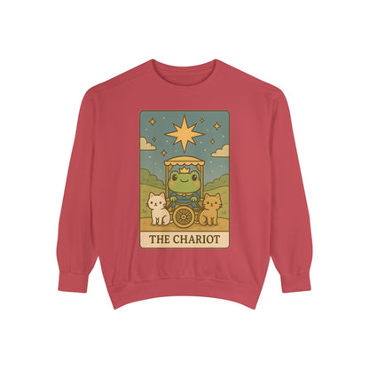 Cozy Tarotoads "The Chariot" Unisex Sweatshirt | Astrology Apparel, Perfect for Halloween, Gift for Friends Family, Great For Frog and Tarot Lovers, Great For Cold Weather