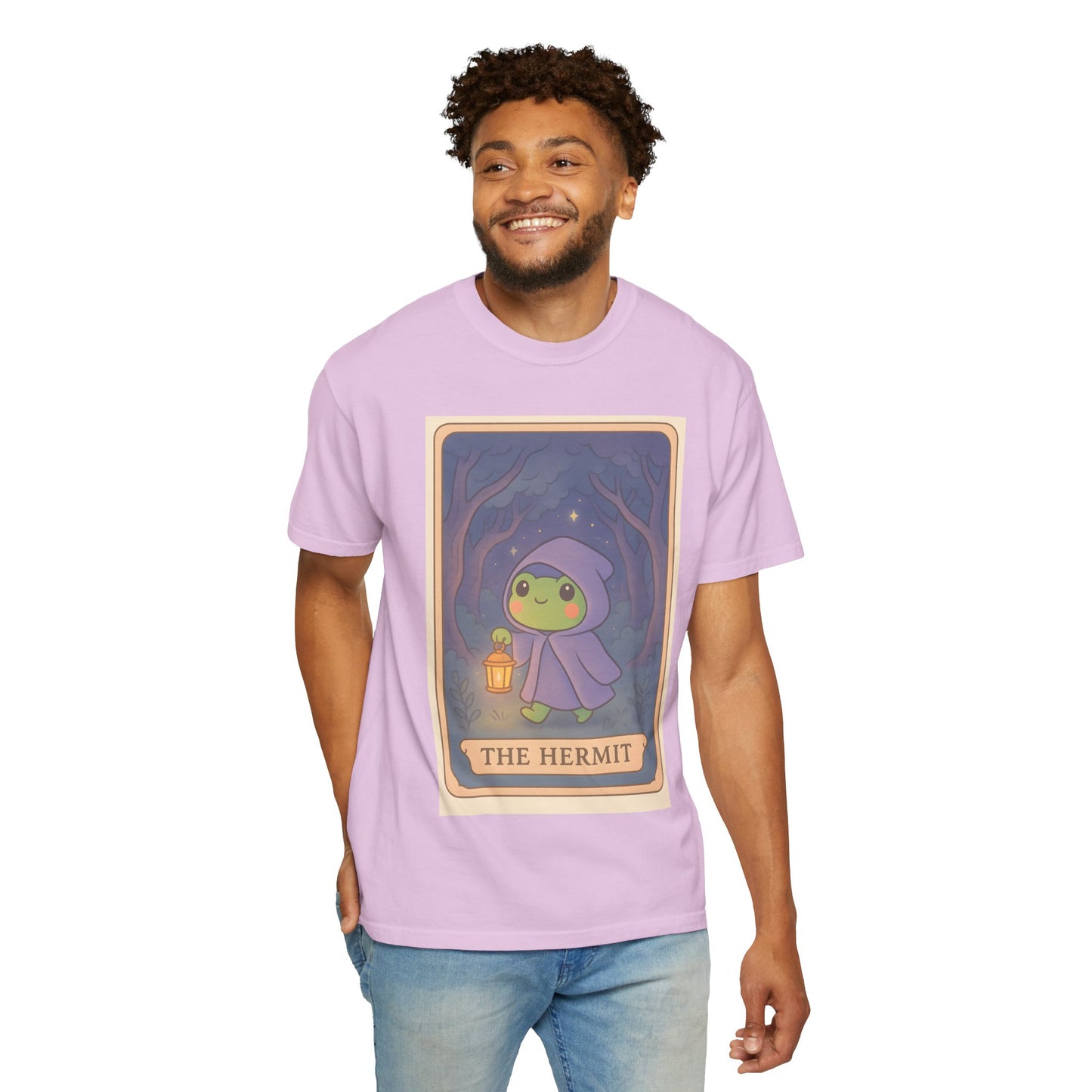 Unisex Garment-Dyed T-Shirt | Adorable Graphic T-shirt | Tarotoads! - “The Hermit"