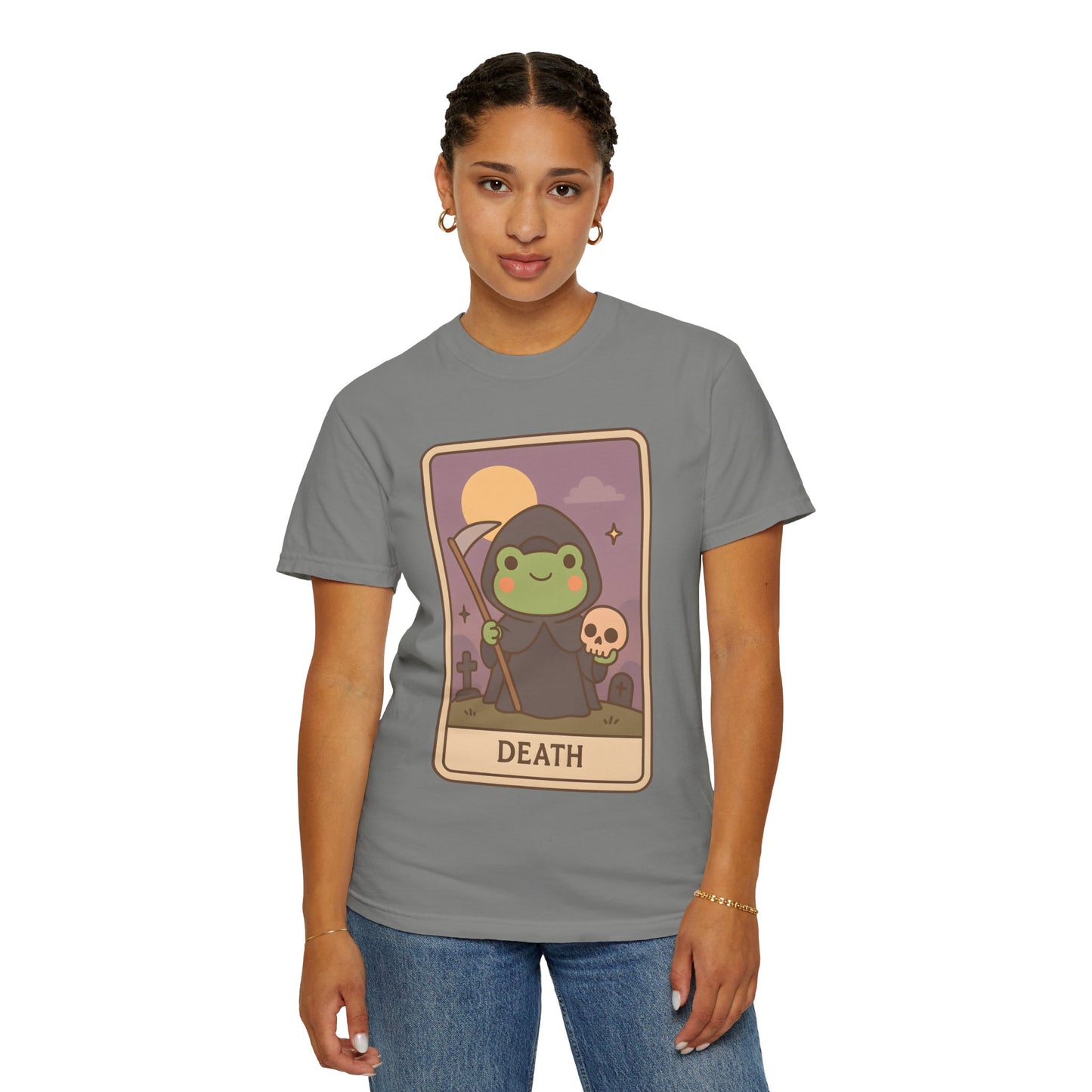 Unisex Garment-Dyed T-Shirt | Adorable Graphic T-shirt | Tarotoads! - “Death"