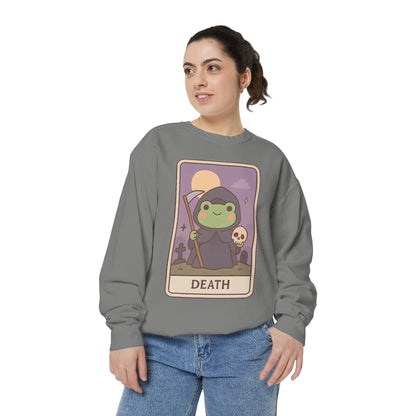 Cozy Tarotoads "Death" Unisex Sweatshirt | Astrology Apparel, Perfect for Halloween, Gift for Friends Family, Great For Frog and Tarot Lovers, Great For Cold Weather
