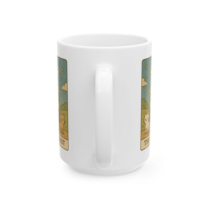 Adorable Tarotoads! "The Chariot" White Ceramic Mug | Perfect for Coffee Lovers, Gift Ideas, Home Office Decor, Birthday, Animal Enthusiasts