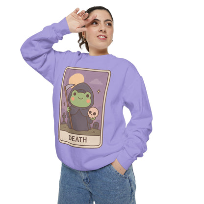 Cozy Tarotoads "Death" Unisex Sweatshirt | Astrology Apparel, Perfect for Halloween, Gift for Friends Family, Great For Frog and Tarot Lovers, Great For Cold Weather