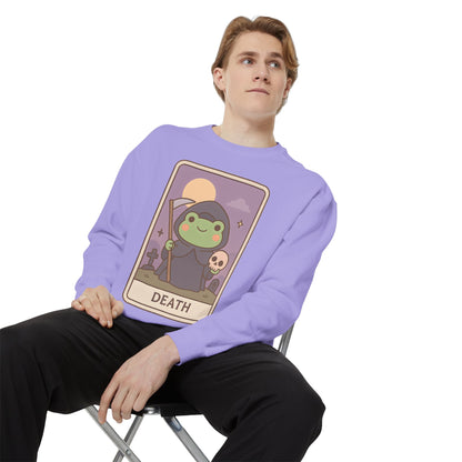 Cozy Tarotoads "Death" Unisex Sweatshirt | Astrology Apparel, Perfect for Halloween, Gift for Friends Family, Great For Frog and Tarot Lovers, Great For Cold Weather