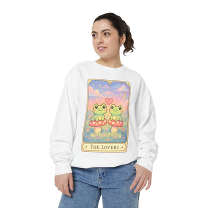 Cozy Tarotoads "The Lovers" Unisex Sweatshirt | Astrology Apparel, Perfect for Halloween, Gift for Friends Family, Great For Frog and Tarot Lovers, Great For Cold Weather
