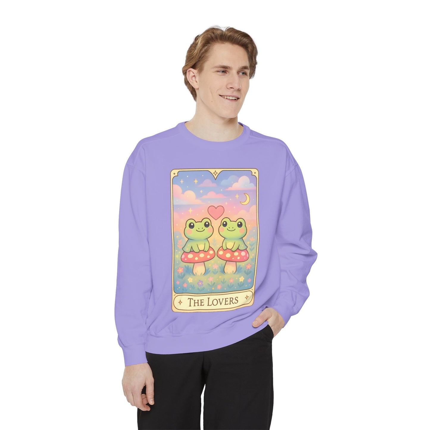 Cozy Tarotoads "The Lovers" Unisex Sweatshirt | Astrology Apparel, Perfect for Halloween, Gift for Friends Family, Great For Frog and Tarot Lovers, Great For Cold Weather