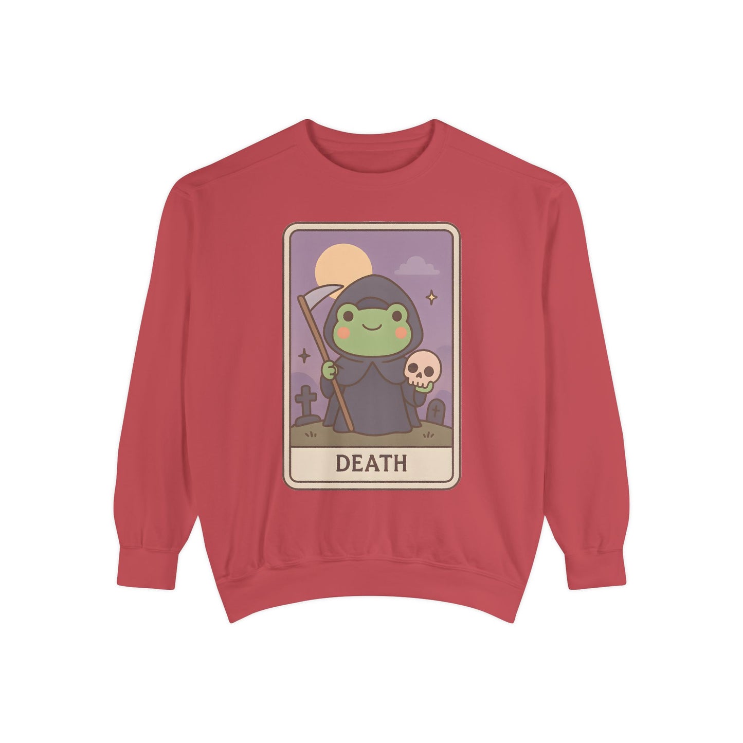 Cozy Tarotoads "Death" Unisex Sweatshirt | Astrology Apparel, Perfect for Halloween, Gift for Friends Family, Great For Frog and Tarot Lovers, Great For Cold Weather