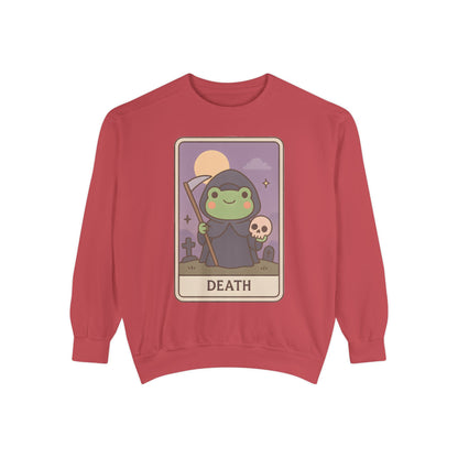 Cozy Tarotoads "Death" Unisex Sweatshirt | Astrology Apparel, Perfect for Halloween, Gift for Friends Family, Great For Frog and Tarot Lovers, Great For Cold Weather