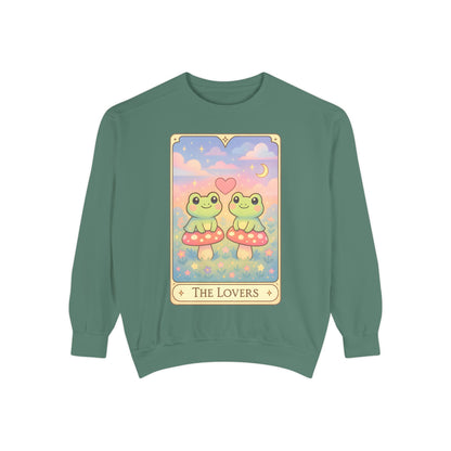 Cozy Tarotoads "The Lovers" Unisex Sweatshirt | Astrology Apparel, Perfect for Halloween, Gift for Friends Family, Great For Frog and Tarot Lovers, Great For Cold Weather