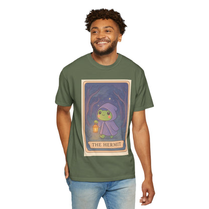 Unisex Garment-Dyed T-Shirt | Adorable Graphic T-shirt | Tarotoads! - “The Hermit"