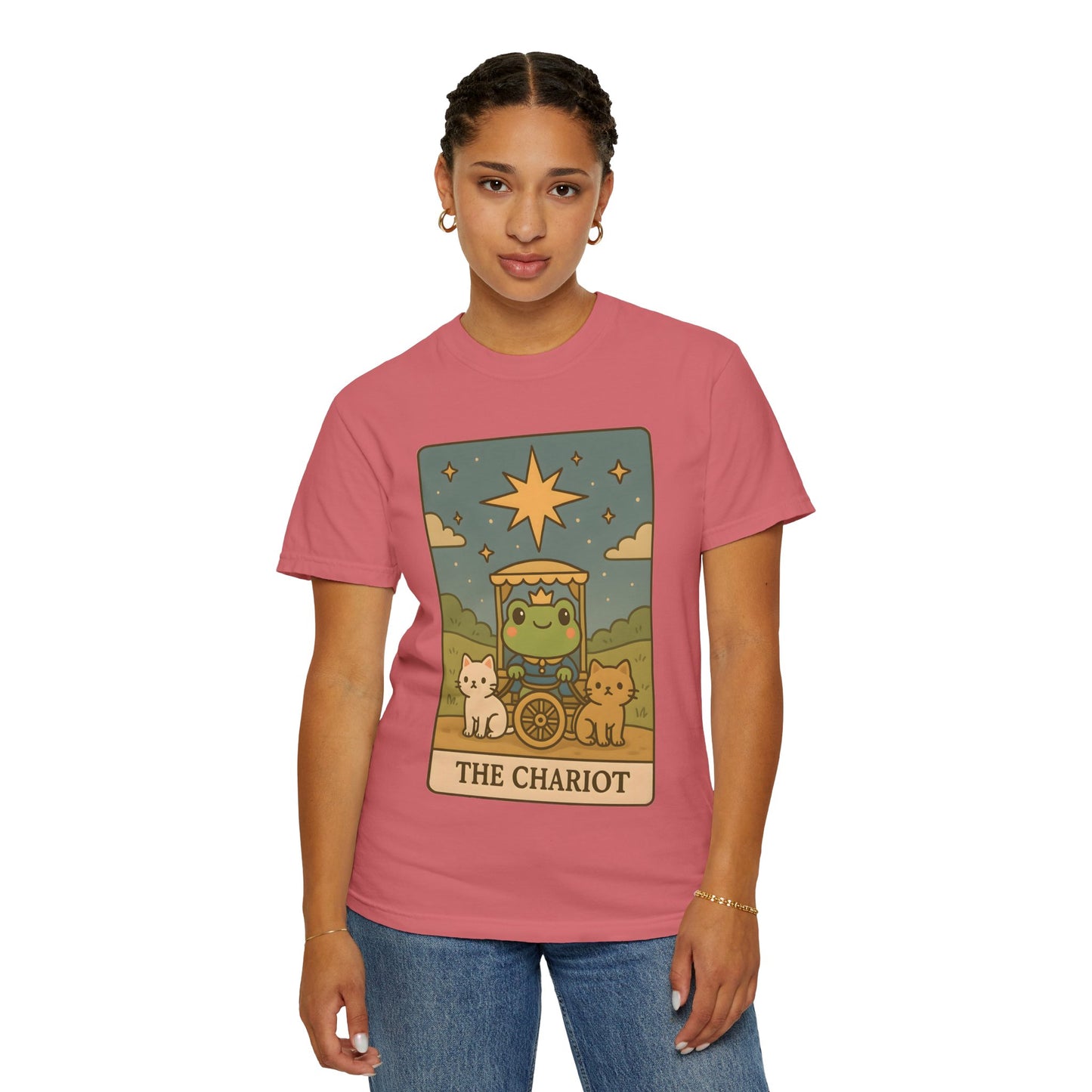 Cute Tarotoads "The Chariot" Unisex T-Shirt | Great for Halloween, Warm And Cozy, Great Gift Idea, Astrology Apparel, Unique Tarot Graphic T-Shirt, Good For Cold Weather