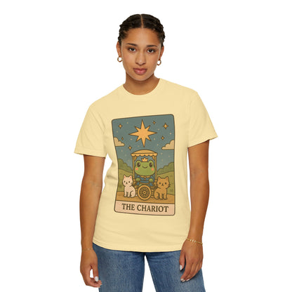 Cute Tarotoads "The Chariot" Unisex T-Shirt | Great for Halloween, Warm And Cozy, Great Gift Idea, Astrology Apparel, Unique Tarot Graphic T-Shirt, Good For Cold Weather