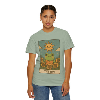 Cute Tarotoads "The Sun" Unisex T-Shirt | Great for Halloween, Warm And Cozy, Great Gift Idea, Astrology Apparel, Unique Tarot Graphic T-Shirt, Good For Cold Weather