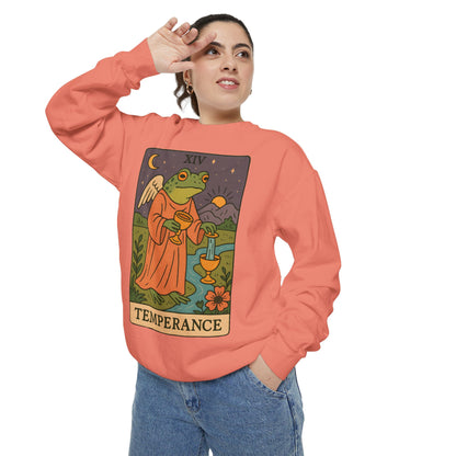 Cozy Tarotoads "Temperance" Unisex Sweatshirt | Adorable Casual Wear, Astrology Apparel, Unique Gift for Tarot Lovers