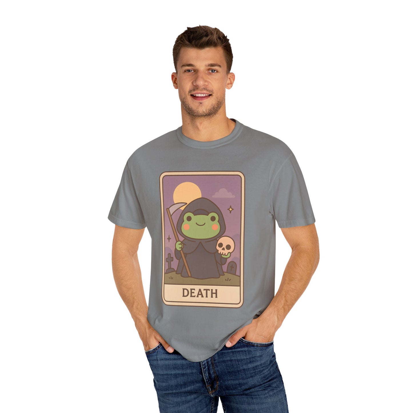 Unisex Garment-Dyed T-Shirt | Adorable Graphic T-shirt | Tarotoads! - “Death"