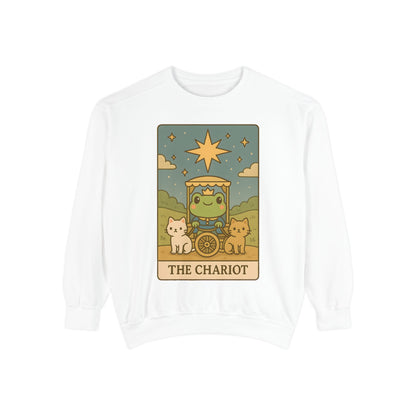 Cozy Tarotoads "The Chariot" Unisex Sweatshirt | Astrology Apparel, Perfect for Halloween, Gift for Friends Family, Great For Frog and Tarot Lovers, Great For Cold Weather