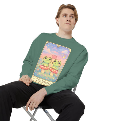 Cozy Tarotoads "The Lovers" Unisex Sweatshirt | Astrology Apparel, Perfect for Halloween, Gift for Friends Family, Great For Frog and Tarot Lovers, Great For Cold Weather