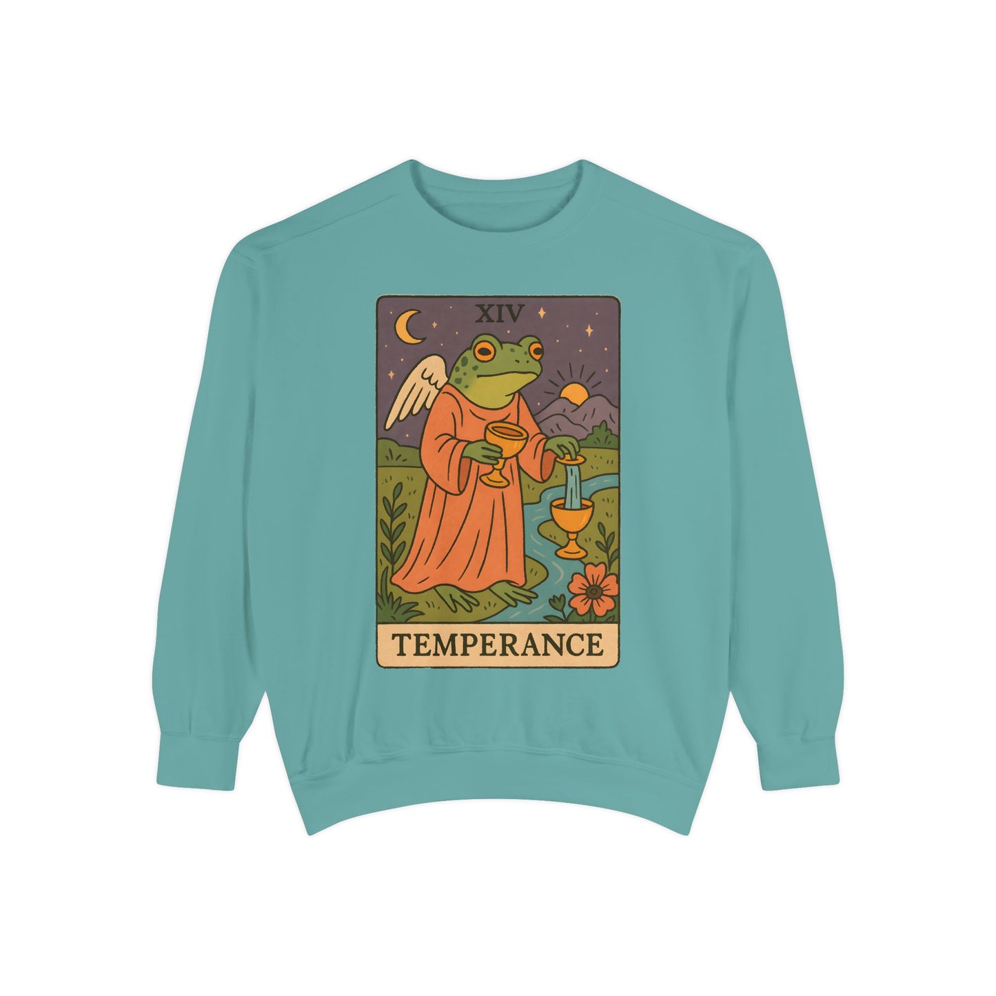 Cozy Tarotoads "Temperance" Unisex Sweatshirt | Adorable Casual Wear, Astrology Apparel, Unique Gift for Tarot Lovers