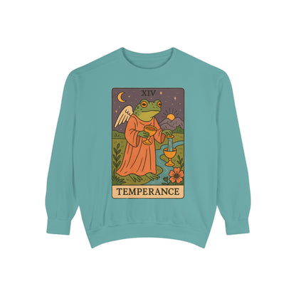 Cozy Tarotoads "Temperance" Unisex Sweatshirt | Adorable Casual Wear, Astrology Apparel, Unique Gift for Tarot Lovers