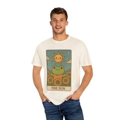 Cute Tarotoads "The Sun" Unisex T-Shirt | Great for Halloween, Warm And Cozy, Great Gift Idea, Astrology Apparel, Unique Tarot Graphic T-Shirt, Good For Cold Weather