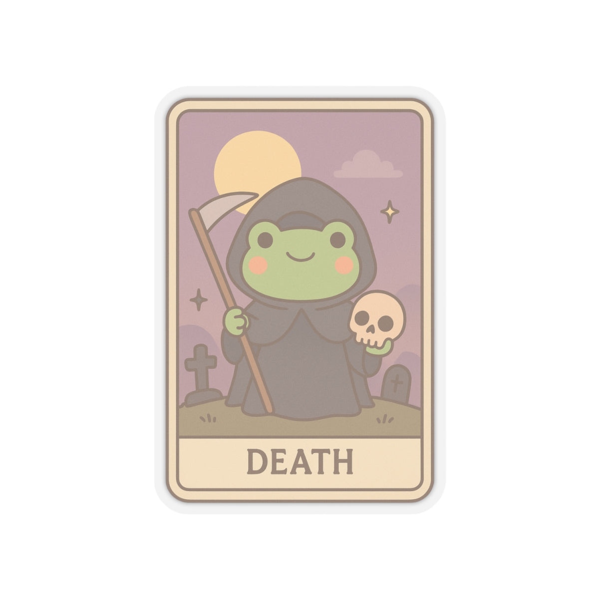 Cute Tarotoads! Frog Art - "Death" | Kiss-Cut Stickers