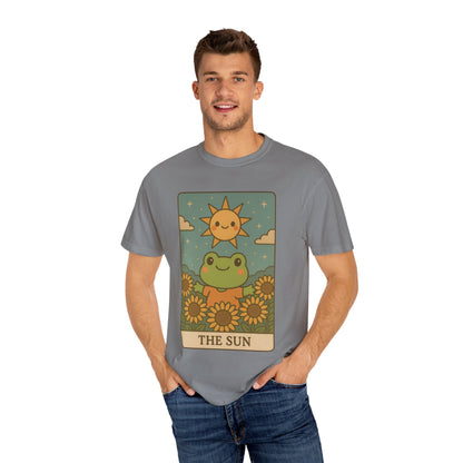 Cute Tarotoads "The Sun" Unisex T-Shirt | Great for Halloween, Warm And Cozy, Great Gift Idea, Astrology Apparel, Unique Tarot Graphic T-Shirt, Good For Cold Weather