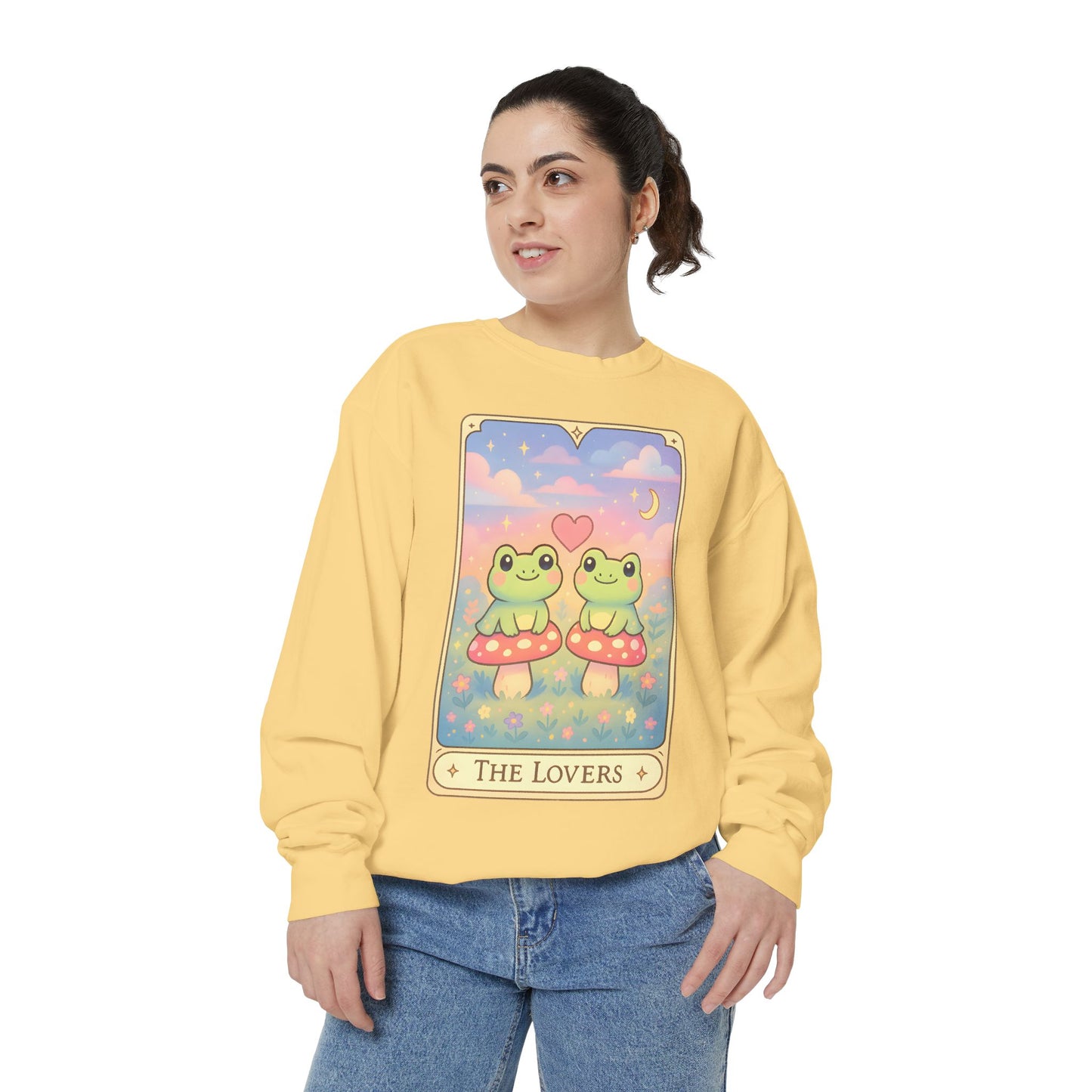Cozy Tarotoads "The Lovers" Unisex Sweatshirt | Astrology Apparel, Perfect for Halloween, Gift for Friends Family, Great For Frog and Tarot Lovers, Great For Cold Weather