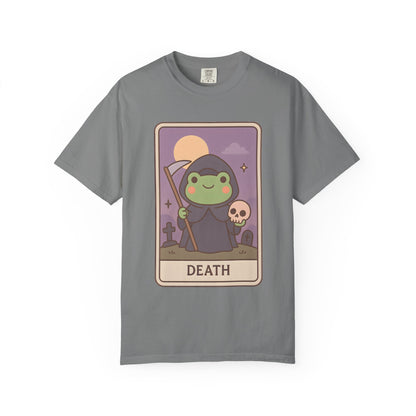 Cute Tarotoads "Death" Unisex T-Shirt | Great for Halloween, Warm And Cozy, Great Gift Idea, Astrology Apparel, Unique Tarot Graphic T-Shirt, Good For Cold Weather