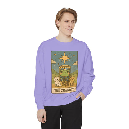 Cozy Tarotoads "The Chariot" Unisex Sweatshirt | Astrology Apparel, Perfect for Halloween, Gift for Friends Family, Great For Frog and Tarot Lovers, Great For Cold Weather
