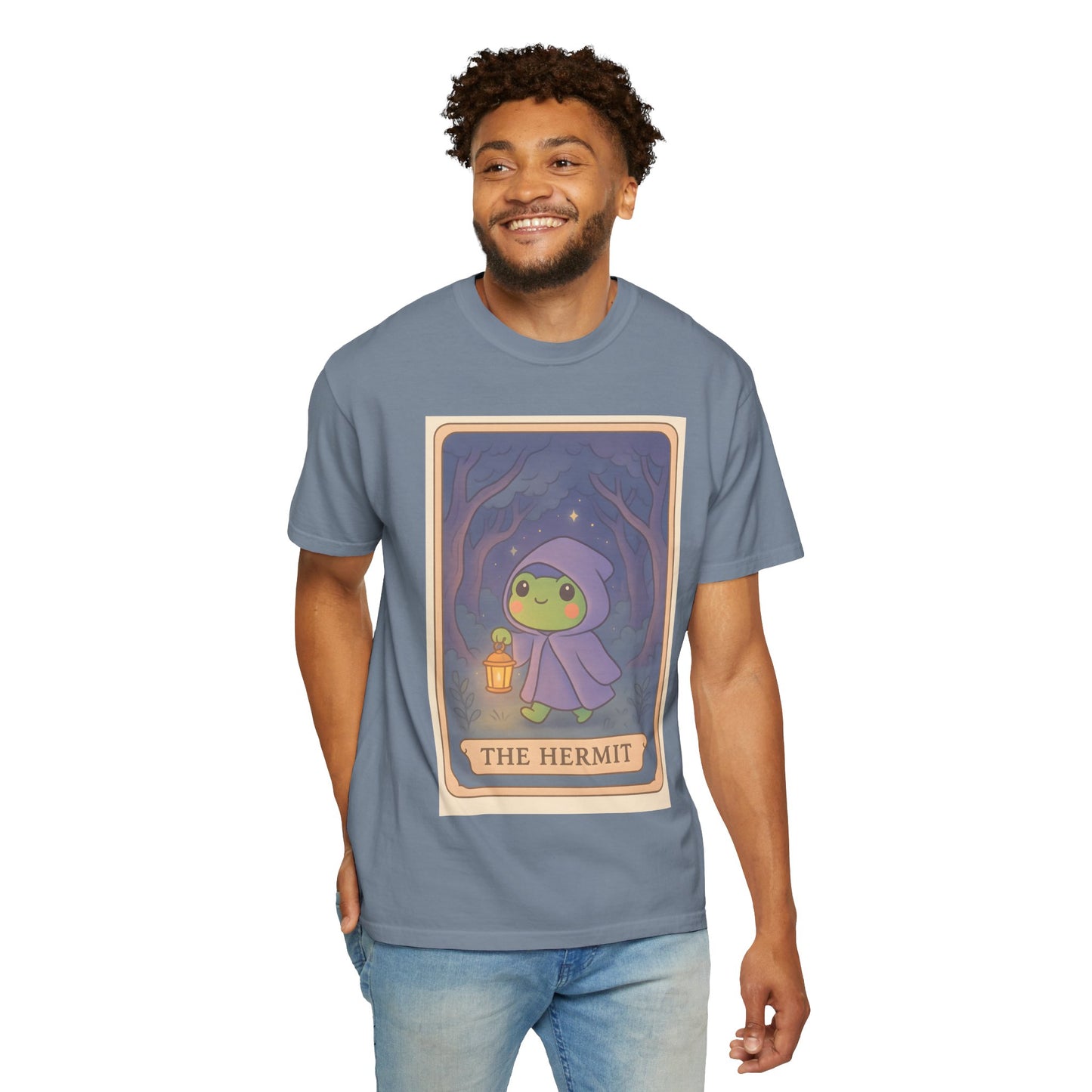 Unisex Garment-Dyed T-Shirt | Adorable Graphic T-shirt | Tarotoads! - “The Hermit"