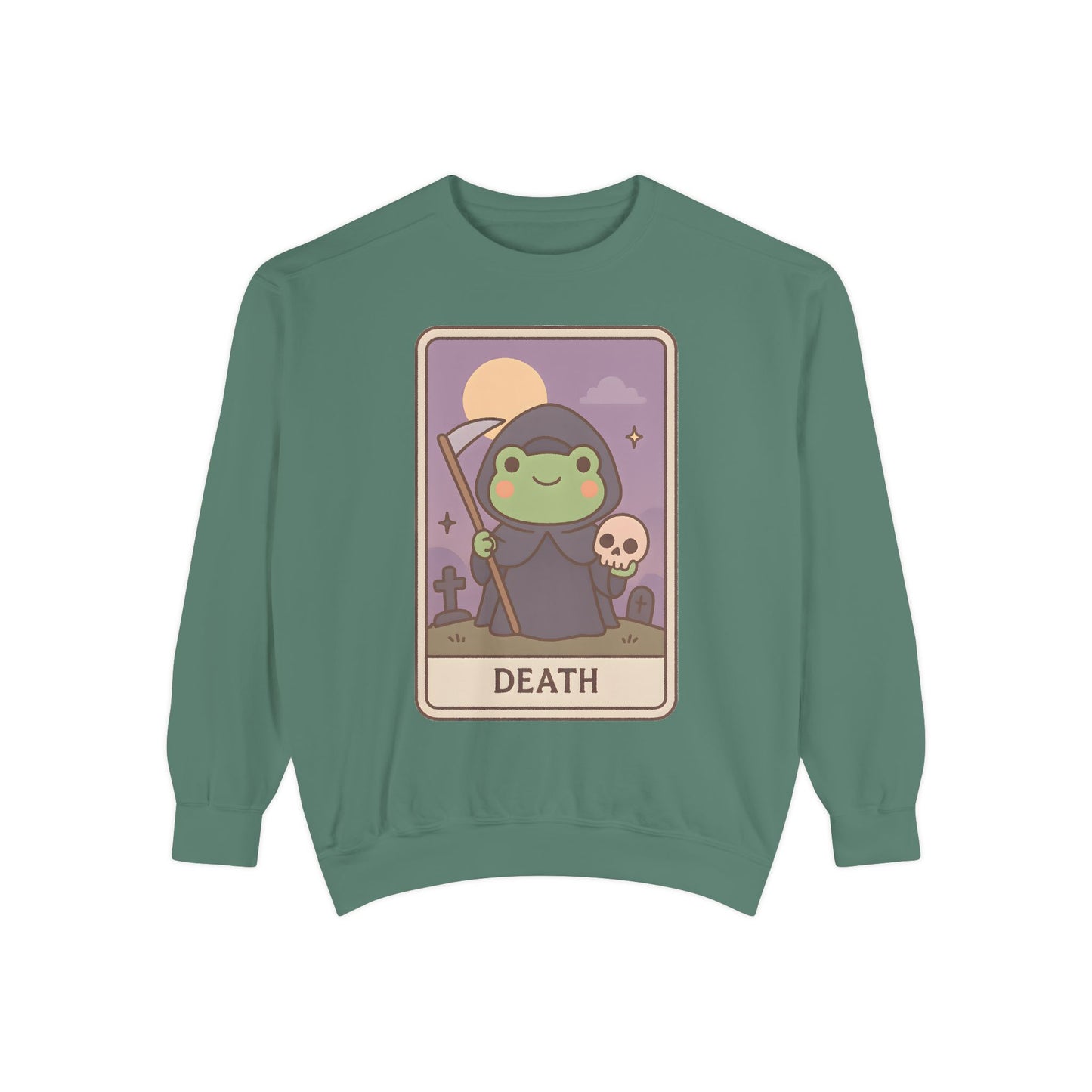Cozy Tarotoads "Death" Unisex Sweatshirt | Astrology Apparel, Perfect for Halloween, Gift for Friends Family, Great For Frog and Tarot Lovers, Great For Cold Weather